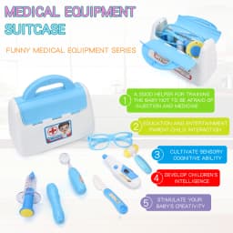 Children's 16 Piece Set with Sound and Light Medicine Box, Doctor and Nurse's Simulated Medical Tools, Family Toy