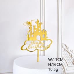 New Girl Acrylic Happy Birthday Cake Topper Rose Gold Cartoon Shape Kids Party Cake Toppers Dessert Decoration Baby Shower Gift