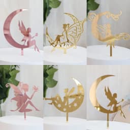 New Girl Acrylic Happy Birthday Cake Topper Rose Gold Cartoon Shape Kids Party Cake Toppers Dessert Decoration Baby Shower Gift