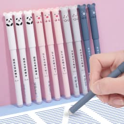 Kawaii Pig Bear Cat Mouse Erasable Gel Pen School Office Supplies Stationery Gift 0.5mm Blue Black Ink