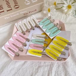 4Pcs Professional Styling Makeup Tool Bangs Glitter Hair Clip for Women Girl Barrettes Salon Seamless Hair Pins Hair Accessories