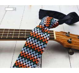 5.5CM Fashion Knitted Ties For Men Navy Brown Striped Neckties College Student Narrow Design Woven Cravat Plaid Shirt Accessory