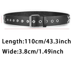2023New Fashion Pentagram Riveted Women's Belt Punk Hip Hop Rock Jeans Men's Belt
