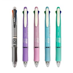 Kawaii 5 In 1 Multicolor Ballpoint Pens with Refills Pencil Leads Set 4 Color Ball Pens and Mechanical Pencil Multifunction Pen