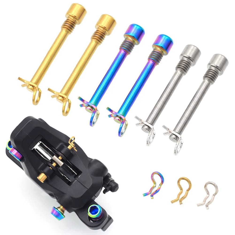 Bicycle Hydraulic Disc Brake Pad Bolts M4 Titanium Alloy Fixing Pin Inserts Caliper Screws Retainer Pin Cycling Accessories
