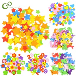 Geometric Figure Foam Sticker Star Heart Animals Foam Stickers Kid Toy Early Educational learning kindergarten Craft Diy Toy GYH