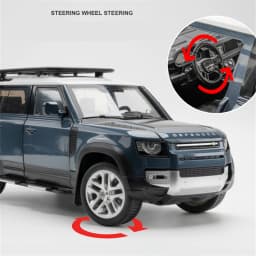 1/18 Range Land Rover Defender SUV Alloy Car Model Diecasts Metal Off-road Vehicles Car Model Sound and Light Childrens Toy Gift