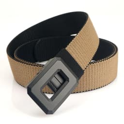 3.8cm Fashion Men's Canvas Belt Trend Casual All-Match Jeans Elastic Alloy Smooth Buckle Tactical  Elastic Nylon Waistband