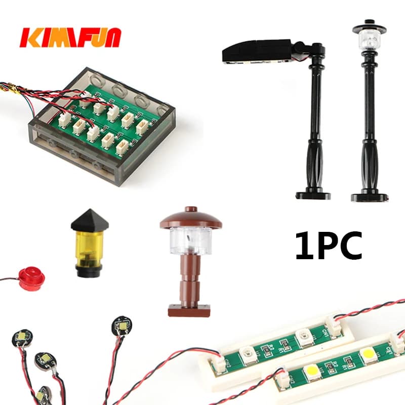 1PC DIY 1x4 Building Block Lamp Street Light Electric Decorate 1X1 LED Brick USB City Lighting