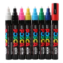 Uni Poscas Marker Pen PC-5M 1.8-2.5mm POP Poster Advertising Mark Graffiti Pen Paint ручки Art Supplies Multi-Colores marcadores