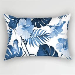 30x50cm Bohemian Blue Flower Pillowcase Vintage ink plant Leaf Cushion cover Home Decor Sofa Living Room Car Waist