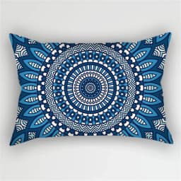30x50cm Bohemian Blue Flower Pillowcase Vintage ink plant Leaf Cushion cover Home Decor Sofa Living Room Car Waist