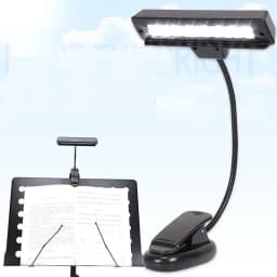 10 LED White Reading Orchestral Sheet Music Stand Light Lamp Battery Version