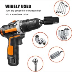 360°Rotatable Electric Power Drill Sockets Adapter Sets for Impact Driver with Hex Shank 1/4" 3/8" 1/2"