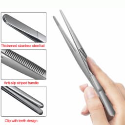 Stainless Steel Tweezers with Curved Pointed Serrated Tip Home Garden Daily Kitchen Precision Industrial tweezers Tools