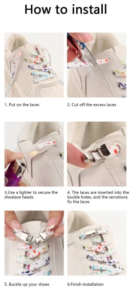 Stylish No Tie Elastic Shoelaces for Sneakers Effortlessly Unique Shoe Lace Splash Ink Flat Shoe Laces Design Suitable All Ages