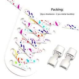 Stylish No Tie Elastic Shoelaces for Sneakers Effortlessly Unique Shoe Lace Splash Ink Flat Shoe Laces Design Suitable All Ages