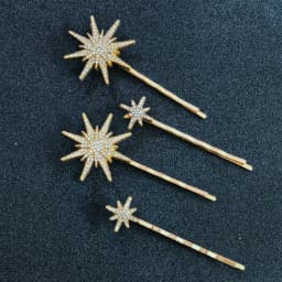 New Geometric Stars Moon Rhinestone Hair Clip Set Snowflake Star Bride Hairpins Women Side Clip Hair Barrettes Hair Jewelry Gift