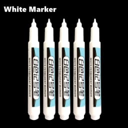 1/4Pcs White Permanent Paint Pen Set for Wood Rock Plastic Leather Glass Stone Metal Canvas Ceramic Deep Hole Marker 0.7mm