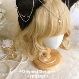 Cat's ears cosplay dark handmade Lolita chain cat's ear gothic cosplay animal ear lolita accessories