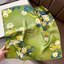 New 100% Natural Real Silk Scarf Fashion Women Summer Beach Small 53*53cm Neck Scarves Shawl Bandana Hijab Pashmina Poncho 2026
