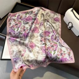 New 100% Natural Real Silk Scarf Fashion Women Summer Beach Small 53*53cm Neck Scarves Shawl Bandana Hijab Pashmina Poncho 2026