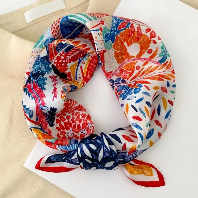 New 100% Natural Real Silk Scarf Fashion Women Summer Beach Small 53*53cm Neck Scarves Shawl Bandana Hijab Pashmina Poncho 2026
