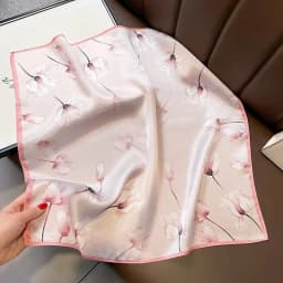 New 100% Natural Real Silk Scarf Fashion Women Summer Beach Small 53*53cm Neck Scarves Shawl Bandana Hijab Pashmina Poncho 2026
