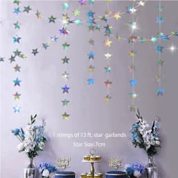 13ft Gold Twinkle Little Star Party Garlands Glitter Hanging Moon Stars Decorations Kids Birthday Baby Shower Ramadan EID Party