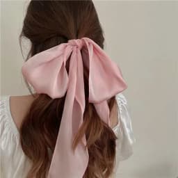 Long Women Hair Scarf Fashion Hair Bands Chic Silk Red Bag Ribbon Scarf Warps Girl Bow Scunchie Headband Hair Tie New Headdress
