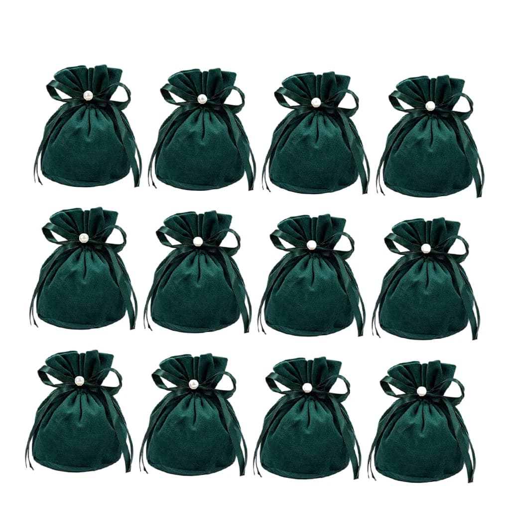 12Pcs Soft Velvet Pouches with Drawstrings Wedding gifts Bags Party Candy sachets Jewelry Favors Packing Sack Pouches Hand gift