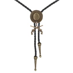 Western Cowboy Double Gun Hat Bolo Tie Riding Fashion Accessories Metal Bolo Tie