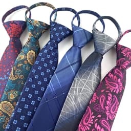 Zipper Tie Bowtie Wedding Classic Floral Striped Paisley Necktie For Men Women Zipper Pre-tied Black 7cm Tie For Gift Cravat
