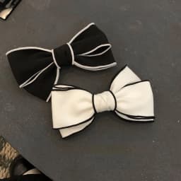 Korea Autumn Winter Black White Imitation Cashmere Bow Hairpin Small Fragrance Temperament Top Clip Hairpin Hair Accessories