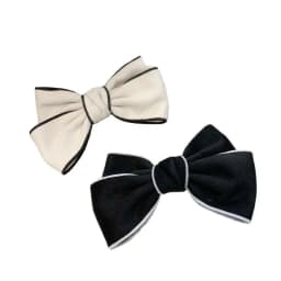 Korea Autumn Winter Black White Imitation Cashmere Bow Hairpin Small Fragrance Temperament Top Clip Hairpin Hair Accessories