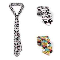 Funny Harajuku 3D Printing Cute Cartoon Men Tie New Men Polyester Necktie Novelty Kawaii Animal Avatar Ideas Necktie