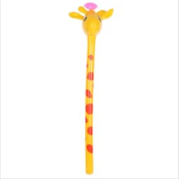 PVC Children's Inflatable Animal Head Long Stick Cow Rabbit Tiger Giraffe Avatar Balloon