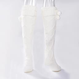 Women Winter Knitted Cotton Stocking Warm Thigh High Over the Knee Socks Fashion Twist Cable Crochet