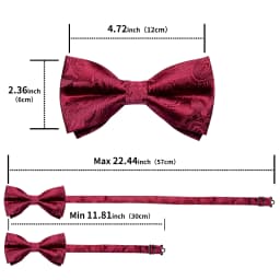 Wedding Bow Tie for Men Classic Red Pre-tied Bowtie Cufflinks Corsage Set for Party Butterfly Knot Gift Man Accessories