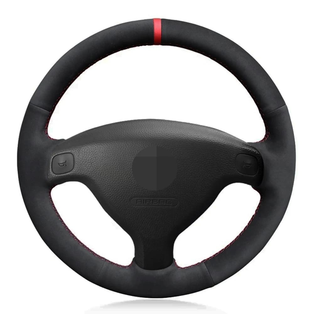 Hand-Stitched Car Steering Wheel Cover Anti-slip Black Genuine Leather Suede For Opel Astra (G) 1998-2004 Zafira (A) 1999-2005