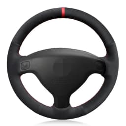 Hand-Stitched Car Steering Wheel Cover Anti-slip Black Genuine Leather Suede For Opel Astra (G) 1998-2004 Zafira (A) 1999-2005