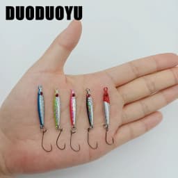 DUODUOYU 1PCS Mini  Metal Jig Spoon Fishing Lure 3g/5g  Fish Small Fish With Single Hook Sea Bass Fishing Lure