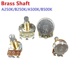 (Made in Korea) Alpha Brass Shaft Potentiometer(POT) For Electric Guitar Bass A250K/B250K/A500K/B500K