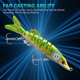 GOBASS 100mm/125mm Sinking Wobblers For Pike Fishing Lures 8 Segment Multi Jointed Swimbait Hard Artificial Lures For Fishing