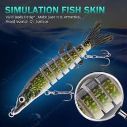 GOBASS 100mm/125mm Sinking Wobblers For Pike Fishing Lures 8 Segment Multi Jointed Swimbait Hard Artificial Lures For Fishing