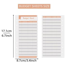 Set of 12 Expense Tracker Budget Sheets Money Organizer for Cash Ledger Book Double-sided Writing Use with Cash Envelope