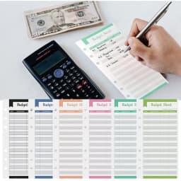 Set of 12 Expense Tracker Budget Sheets Money Organizer for Cash Ledger Book Double-sided Writing Use with Cash Envelope