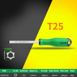 LAOA Torx Screwdriver S2 Alloy Steel Magnetic Screwdriver T8/T10/T15/T20/T25/T30/T40