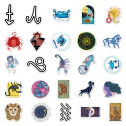 10/30/50pcs Twelve Constellations Zodiac Graffiti Stickers Skateboard Laptop Phone Guitar Fridge Waterproof Sticker for Kids