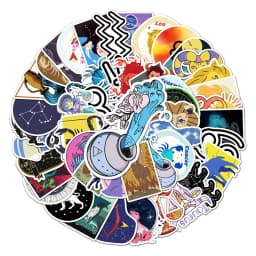 10/30/50pcs Twelve Constellations Zodiac Graffiti Stickers Skateboard Laptop Phone Guitar Fridge Waterproof Sticker for Kids